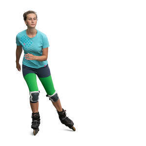 young woman roller blading