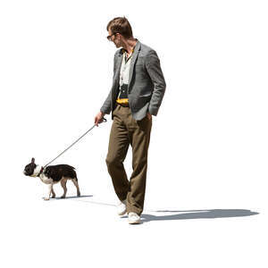 man walking a dog