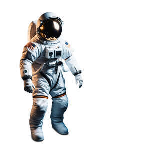 astronaut in a white space suit standing