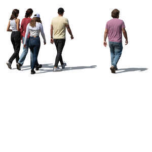 group of young people walking