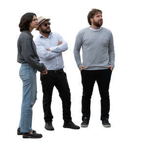 cut out group of three people standing