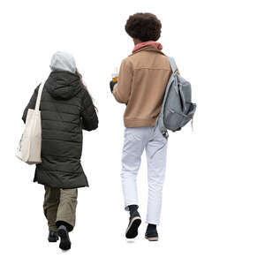 two people walking in a colder weather