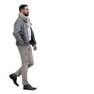 cut out stylish man walking