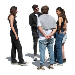 cut out group of friends standing and talking