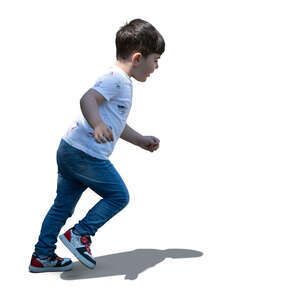 cut out little dark haired boy running