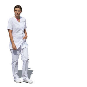 cut out medical worker walking outside