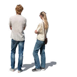 cut out man and woman standing outside