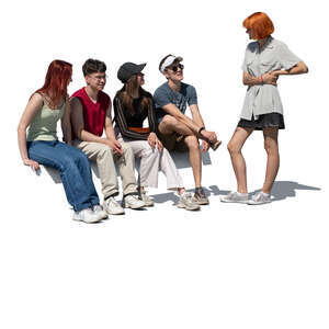 cut out group of teenagers sitting