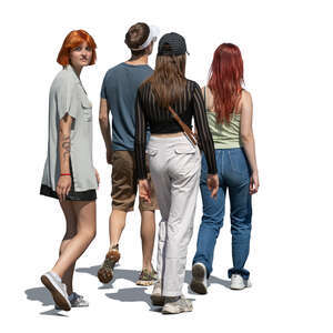 cut out group of young people walking