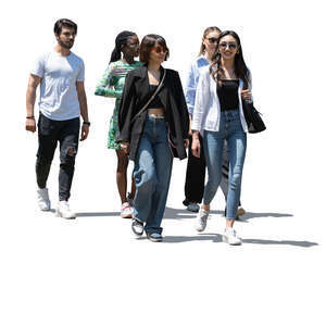 cut out group of young people walking