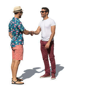 two men greeting by shaking hands