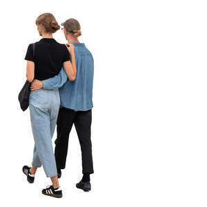 cut out couple walking arm in arm