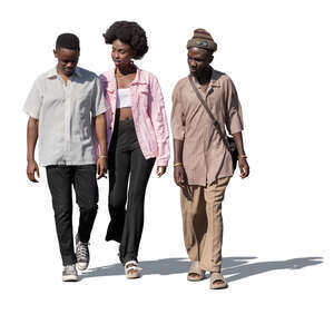 cut out group of black people walking together