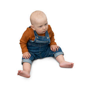 cut out little baby boy sitting