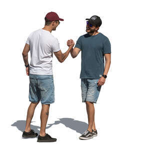 cut out two men greeting