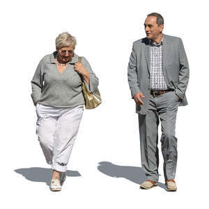 cut out older man and woman walking