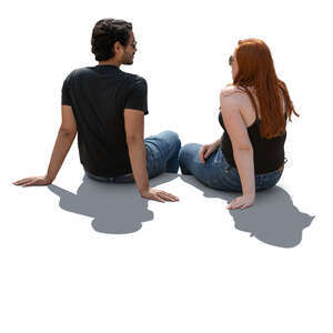 cut out backlit people sitting seen from back angle