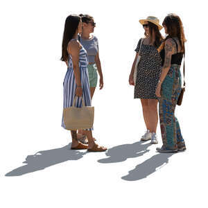 cut out backlit group of women standing