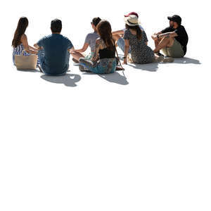 cut out group of people sitting on the ground