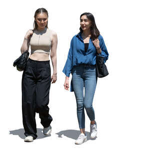 two cut out women walking