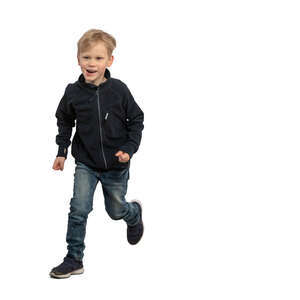 cut out little boy running happily