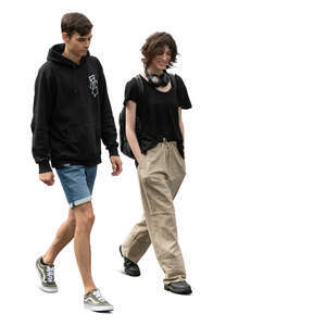 two young people walking