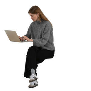 woman working with laptop