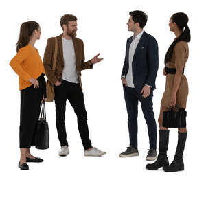 cut out group of people standing and talking