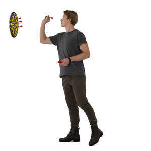 cut out man playing darts