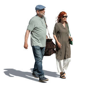 cut out older man and woman walking