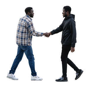 two black men greeting and shaking hands