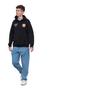 cut out teenage boy walking