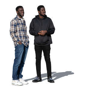 two cut out black men standing