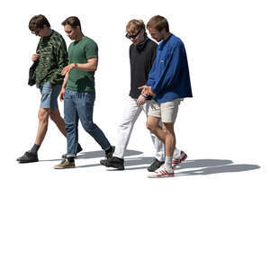 cut out group of young men walking