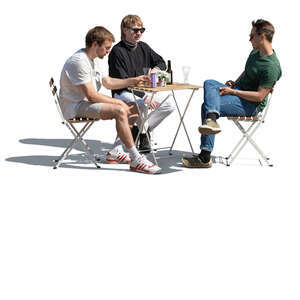 group of men sitting and drinking beer