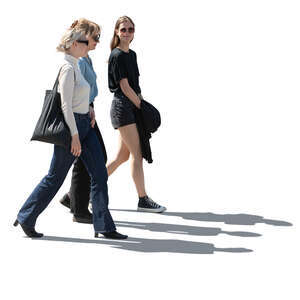 cut out backlit group of women walking