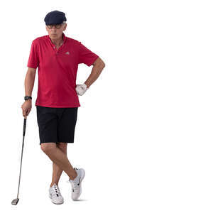 cut out older man playing golf