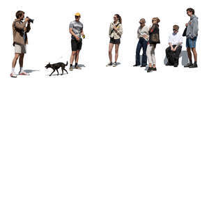 man taking picture of a group of people