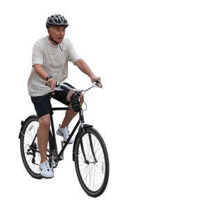 older man riding a bike