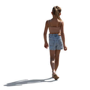 cut out backlit little girl walking