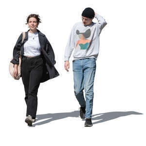 two young people walking