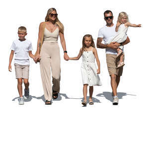 family walking in summer