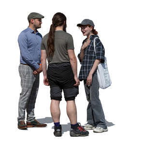 cut out group of three people standing