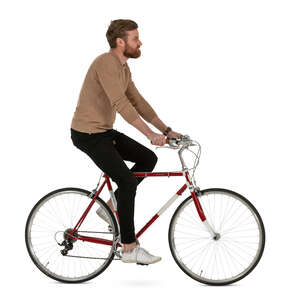 cut out man riding a bicycle