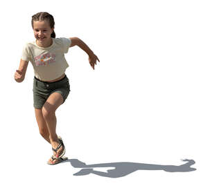 cut out little girl running