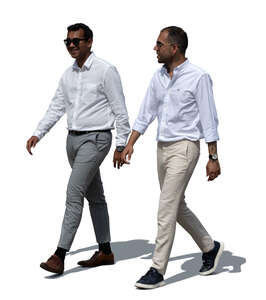 two cut out middle eastern men walking