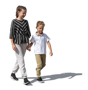 two kids walking hand in hand