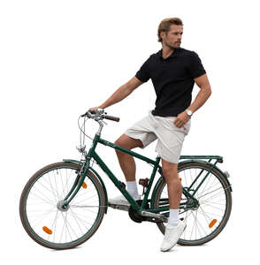 man with a bicycle standing