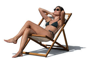 woman sunbathing in a beach chair