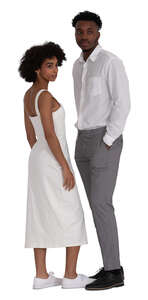 cut out man and woman standing together